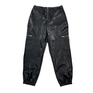 Fashion Nova Studio City Faux Leather Jogger Medium NEW Black 29" Inseam 54-9